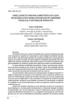 Unele aspecte privind competența în cazul delegării și detașării ofițerilor de urmărire penală și a ofițerilor operativi